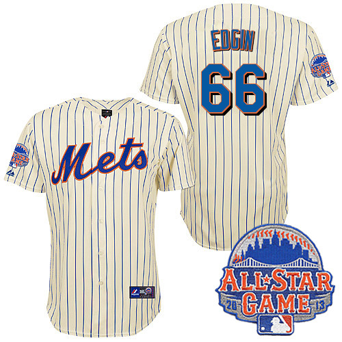 Josh Edgin #66 mlb Jersey-New York Mets Women's Authentic All Star White Baseball Jersey